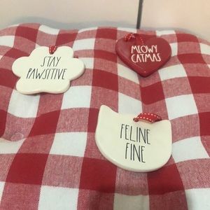 Large Ceramic Cat Pun Christmas Tree Ornaments